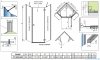 Radaway Essenza Black Ptj kabina pięciokątna 80x90cm prawa szkło przejrzyste 1385010-54-01R/1385052-01-01